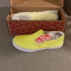 NWT Neon Glitter Classic Slip on Vans